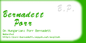 bernadett porr business card